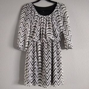 City Triangles Dresses - Black & White Patterned Dress City Triangles Dresses - Black & White Patterned Dress